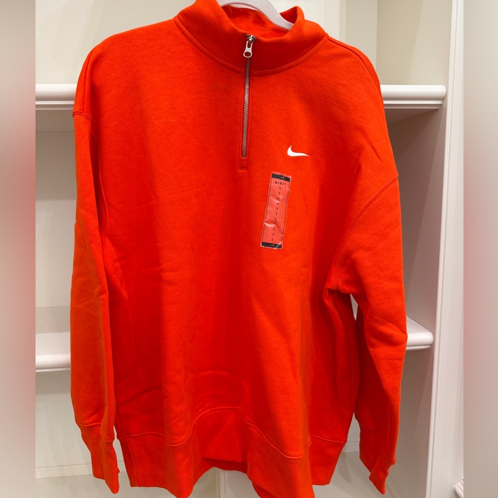 NWT Nike Sportswear Phoenix Fleece Bright Orange Zip-Up Sweater